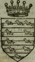 An illustration from A catalogve and succession of the kings, princes, dukes, marquesses, earles, and viscounts of this realme of England, since the Norman conquest, to this present yeere 1622. Together with their armes, wiues, and children; the times of their deaths and burials, with many of their memorable actions (1622)