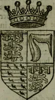 An illustration from A catalogve and succession of the kings, princes, dukes, marquesses, earles, and viscounts of this realme of England, since the Norman conquest, to this present yeere 1622. Together with their armes, wiues, and children; the times of their deaths and burials, with many of their memorable actions (1622)