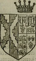 An illustration from A catalogve and succession of the kings, princes, dukes, marquesses, earles, and viscounts of this realme of England, since the Norman conquest, to this present yeere 1622. Together with their armes, wiues, and children; the times of their deaths and burials, with many of their memorable actions (1622)