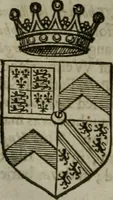 An illustration from A catalogve and succession of the kings, princes, dukes, marquesses, earles, and viscounts of this realme of England, since the Norman conquest, to this present yeere 1622. Together with their armes, wiues, and children; the times of their deaths and burials, with many of their memorable actions (1622)