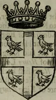An illustration from A catalogve and succession of the kings, princes, dukes, marquesses, earles, and viscounts of this realme of England, since the Norman conquest, to this present yeere 1622. Together with their armes, wiues, and children; the times of their deaths and burials, with many of their memorable actions (1622)