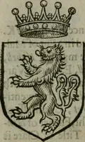 An illustration from A catalogve and succession of the kings, princes, dukes, marquesses, earles, and viscounts of this realme of England, since the Norman conquest, to this present yeere 1622. Together with their armes, wiues, and children; the times of their deaths and burials, with many of their memorable actions (1622)