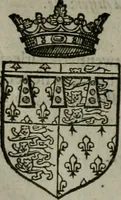 An illustration from A catalogve and succession of the kings, princes, dukes, marquesses, earles, and viscounts of this realme of England, since the Norman conquest, to this present yeere 1622. Together with their armes, wiues, and children; the times of their deaths and burials, with many of their memorable actions (1622)