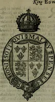 An illustration from A catalogve and succession of the kings, princes, dukes, marquesses, earles, and viscounts of this realme of England, since the Norman conquest, to this present yeere 1622. Together with their armes, wiues, and children; the times of their deaths and burials, with many of their memorable actions (1622)