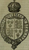 An illustration from A catalogve and succession of the kings, princes, dukes, marquesses, earles, and viscounts of this realme of England, since the Norman conquest, to this present yeere 1622. Together with their armes, wiues, and children; the times of their deaths and burials, with many of their memorable actions (1622)