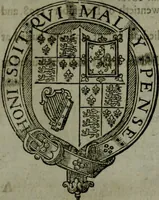 An illustration from A catalogve and succession of the kings, princes, dukes, marquesses, earles, and viscounts of this realme of England, since the Norman conquest, to this present yeere 1622. Together with their armes, wiues, and children; the times of their deaths and burials, with many of their memorable actions (1622)