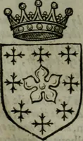 An illustration from A catalogve and succession of the kings, princes, dukes, marquesses, earles, and viscounts of this realme of England, since the Norman conquest, to this present yeere 1622. Together with their armes, wiues, and children; the times of their deaths and burials, with many of their memorable actions (1622)
