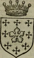 An illustration from A catalogve and succession of the kings, princes, dukes, marquesses, earles, and viscounts of this realme of England, since the Norman conquest, to this present yeere 1622. Together with their armes, wiues, and children; the times of their deaths and burials, with many of their memorable actions (1622)