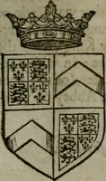 An illustration from A catalogve and succession of the kings, princes, dukes, marquesses, earles, and viscounts of this realme of England, since the Norman conquest, to this present yeere 1622. Together with their armes, wiues, and children; the times of their deaths and burials, with many of their memorable actions (1622)