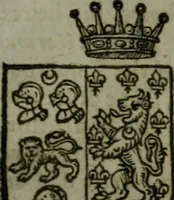 An illustration from A catalogve and succession of the kings, princes, dukes, marquesses, earles, and viscounts of this realme of England, since the Norman conquest, to this present yeere 1622. Together with their armes, wiues, and children; the times of their deaths and burials, with many of their memorable actions (1622)