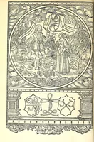 An illustration from Catalogvs gloriae mundi : laudes, honores, excellentias, ac pre̜eminentias omniũ fere statuũ, plurimarumq[ue] rerũ illius continẽs (1546)