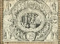 An illustration from Catena aurea virtutum episcopalium : anathema diuinae gloriae ad aras caelestium gratiarum affixum : nec non reverendissimo atque illustrissimo S. Rom. Imperii principi ac domino, D. Francisco Guilielmo episcopo Osnabrugensi et Verdensi, praeposito Ratisbonensi etc., comiti de Wartenberg, domino in Waldt, &c. : cum anno reparatae salutis humanae M.DC.XXXI. novi episcopatus Mindensis, novam mitram, clavemq[ue] sibi a sanctiss. d. n. Urbano papa VIII. oblatam ab invictissimo imperatore Ferdinando II. confirmatam, acceptaret, oblatum ac consecratum ab eiusdem Suae Celsitudinis Collegio Societatis Jesu Osnabrugi fundato (1631)