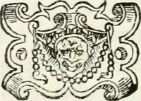 An illustration from Cavalerie della citta di Ferrara : che contengono il Castello di Gorgofervsa, il Monte di Feronia et il Tempio d'amore (1566)