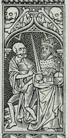 Picture 5 of 38 from The celebrated Hans Holbein's Alphabet of death : illustrated with old borders engraved on wood with Latin sentences and English quatrains (1856), leaf 17