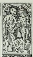 An illustration from The celebrated Hans Holbein's Alphabet of death : illustrated with old borders engraved on wood with Latin sentences and English quatrains (1856)