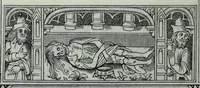 An illustration from The celebrated Hans Holbein's Alphabet of death : illustrated with old borders engraved on wood with Latin sentences and English quatrains (1856)