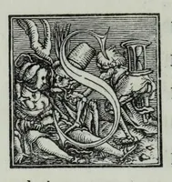 An illustration from The celebrated Hans Holbein's Alphabet of death : illustrated with old borders engraved on wood with Latin sentences and English quatrains (1856)