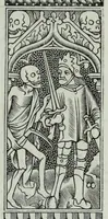 An illustration from The celebrated Hans Holbein's Alphabet of death : illustrated with old borders engraved on wood with Latin sentences and English quatrains (1856)