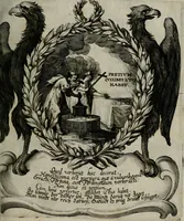 An illustration from Cenotaphium piis manibus Ferdinandi III. Rom Imp. ... : Caesareis Virtutib. et Symbolis adornatum à Caesareo et Academico Collegio Soc[e]tis Jesu Vienna inter parentales moerores erectum, Die XIII. Junii Anno D[omi]ni MDCLVII (1657)