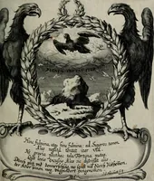 An illustration from Cenotaphium piis manibus Ferdinandi III. Rom Imp. ... : Caesareis Virtutib. et Symbolis adornatum à Caesareo et Academico Collegio Soc[e]tis Jesu Vienna inter parentales moerores erectum, Die XIII. Junii Anno D[omi]ni MDCLVII (1657)