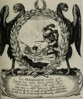 An illustration from Cenotaphium piis manibus Ferdinandi III. Rom Imp. ... : Caesareis Virtutib. et Symbolis adornatum à Caesareo et Academico Collegio Soc[e]tis Jesu Vienna inter parentales moerores erectum, Die XIII. Junii Anno D[omi]ni MDCLVII (1657)