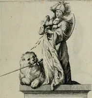 An illustration from Cenotaphium piis manibus Ferdinandi III. Rom Imp. ... : Caesareis Virtutib. et Symbolis adornatum à Caesareo et Academico Collegio Soc[e]tis Jesu Vienna inter parentales moerores erectum, Die XIII. Junii Anno D[omi]ni MDCLVII (1657)