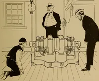 An illustration from Central station experiences, a series of narratives on the trials and tribulations of a steam engineer while learning to run an electric station; (1901)