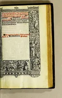 An illustration from Ces presentes heures a lusaige de Ro[m]me tout au long sans rie[n]s requerir : auec les figures de lapocalipse [&] plusieurs autres belles hystoires faictes a la mode dytalic (1505)