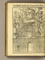 Picture 14 of 19 from Cest la deduction du sumptueux ordre, plaisantz spectacles et magnifiques theatres dresses, et exhibes par les citoiens de Rouen ville metropolitaine du pays de Normandie, : a la sacree maiesté du treschristian [sic] Roy de France, Henry Secō[n]d leur souuerain seigneur, et à tresillustre [sic] dame, ma dame Katharine de Medicis, la royne son espouze, lors de leur triumphant ioyeulx & nouuel aduenement en icelle ville, qui fut es iours de mercredy & ieudy premier & secō[n]d iours d'octobre, mil cinq cens cinquante, et pour plus expresse intelligence de ce tant excellent triumphe, les figures & pourtraictz des principaulx a[d]ornementz d'iceluy y sont apposez chascun en son lieu comme l'on pourra veoir par le discours de l'histoire. Auec priuilege du Roy (1551), leaf 94