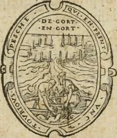 Picture 5 of 45 from Cest la dedvction du sumptueux ordre, plaisantz spectacles et magnifiqves theatres : dresses et exhibes par les citoiens de Rouen, ville metropolitaine du pays de Normandie, a la sacree maiesté du treschristian roy de France, Henry Secõd leur souuerain seigneur, et à tresillustre dame, ma dame Katharine de Medicis, la royne son espouze, lors de leur triumphant, ioyeulx & nouuel aduenement en icelle ville, qui fut es iours de mercredy & ieudy premier & secõd iours d'octobre, mil cinq cens cinquante : et pour plus expresse intelligence de ce tant excellent triumphe, les figures & pourtraictz des principaulx aornementz d'iceluy y sont apposez chascun en son lieu comme l'on pourra veoir par le discours de l'histoire (1551), leaf 6