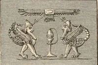 An illustration from The Chaldean account of Genesis : containing the description of the creation, the deluge, the tower of Babel, the destruction of Sodom, the times of the Patriarchs, and Nimrod, Babylonian fables, and legends of the gods : from the cuneiform inscriptions (1876)