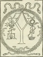 An illustration from Champ fleury : au quel est contenu lart & science de la deue & vraye proportio[n] des lettres attiques, quo[n] dit autreme[n]t lettres antiques, & vulgairement lettres romaines proportionnes selon le corps & visage humain ... (1529)