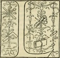 An illustration from Champ fleury : au quel est contenu lart & science de la deue & vraye proportio[n] des lettres attiques, quo[n] dit autreme[n]t lettres antiques, & vulgairement lettres romaines proportionnes selon le corps & visage humain ... (1529)