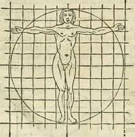 An illustration from Champ fleury : au quel est contenu lart & science de la deue & vraye proportio[n] des lettres attiques, quo[n] dit autreme[n]t lettres antiques, & vulgairement lettres romaines proportionnes selon le corps & visage humain ... (1529)