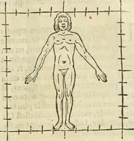 An illustration from Champ fleury : au quel est contenu lart & science de la deue & vraye proportio[n] des lettres attiques, quo[n] dit autreme[n]t lettres antiques, & vulgairement lettres romaines proportionnes selon le corps & visage humain ... (1529)