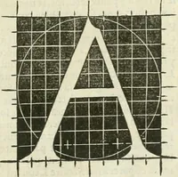 An illustration from Champ fleury : au quel est contenu lart & science de la deue & vraye proportio[n] des lettres attiques, quo[n] dit autreme[n]t lettres antiques, & vulgairement lettres romaines proportionnes selon le corps & visage humain ... (1529)