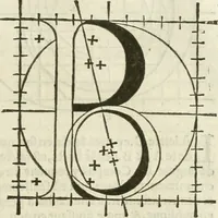 An illustration from Champ fleury : au quel est contenu lart & science de la deue & vraye proportio[n] des lettres attiques, quo[n] dit autreme[n]t lettres antiques, & vulgairement lettres romaines proportionnes selon le corps & visage humain ... (1529)