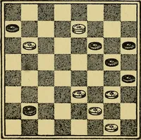 An illustration from Checker classics; the expert's handbook of American match games with analyses, notes, and diagrams (1922)