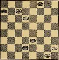An illustration from Checker classics; the expert's handbook of American match games with analyses, notes, and diagrams (1922)