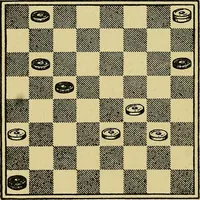 An illustration from Checker classics; the expert's handbook of American match games with analyses, notes, and diagrams (1922)