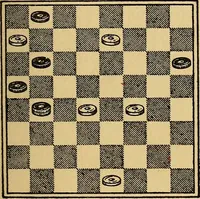An illustration from Checker classics; the expert's handbook of American match games with analyses, notes, and diagrams (1922)