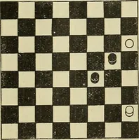 An illustration from Checkers; a treatise on the game (1896)
