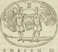 Picture 12 of 45 from Choice emblems : natural, historical, fabulous, moral and divine, for the improvement and pastime of youth : ornamented with near fifty handsome allegorical engravings, designed on purpose for this work : with pleasing and familiar descriptions to each, in prose and verse, serving to display the beauties and morals of the ancient fabulists : the whole calculated to convey the golden lessons of instruction under a new and more delightful dress : written for the amusement of the right honorable Lord Newbattle (1772), leaf 58