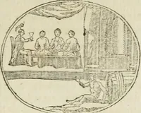 An illustration from Choice emblems : natural, historical, fabulous, moral and divine, for the improvement and pastime of youth : ornamented with near fifty handsome allegorical engravings, designed on purpose for this work : with pleasing and familiar descriptions to each, in prose and verse, serving to display the beauties and morals of the ancient fabulists : the whole calculated to convey the golden lessons of instruction under a new and more delightful dress : written for the amusement of the right honorable Lord Newbattle (1772)
