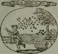 An illustration from Choice emblems, natural, historical, fabulous, moral, and divine : for the improvement and pastime of youth : displaying the beauties and morals of the ancient fabulists, the whole calculated to convey the golden lessons of instruction under a new and more delightful dress : written for the amusement of a young nobleman (1793)