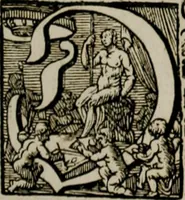 An illustration from Iconologia deorum, oder Abbildung der Götter : welche von den alten verehret Worden ; ais dem Welt-berümtesten Antichen der Griechischen und Römischen Statuen, auch in Marmel, Porfido-Stein, Metall, Agat, Onyx, Sardonich und andren Edelsteinen befindlichen Bildereyen, sorgfältig abgesehen, samt dero eigentlicher Beschreibung und Erklärung der Heidnischen Tempel-Ceremonien, auch Vorbildung der thiere und anderer Sachen, die auf hieroglyphische und emblematische Art, nach Weise der Egyptischen Schrifften, schicklich können vorgebracht und auf einen gewissen Verstand gerichtet werden ; deme allem vorgefügt ist, des durchleuchtigen Palm-Ordens der Hochlöbl. fruchtbringenden Gesellschaft auf dem Parnass aufgestellter ehren-Tempel (1680)