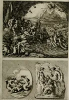 An illustration from Iconologia deorum, oder Abbildung der Götter : welche von den alten verehret Worden ; ais dem Welt-berümtesten Antichen der Griechischen und Römischen Statuen, auch in Marmel, Porfido-Stein, Metall, Agat, Onyx, Sardonich und andren Edelsteinen befindlichen Bildereyen, sorgfältig abgesehen, samt dero eigentlicher Beschreibung und Erklärung der Heidnischen Tempel-Ceremonien, auch Vorbildung der thiere und anderer Sachen, die auf hieroglyphische und emblematische Art, nach Weise der Egyptischen Schrifften, schicklich können vorgebracht und auf einen gewissen Verstand gerichtet werden ; deme allem vorgefügt ist, des durchleuchtigen Palm-Ordens der Hochlöbl. fruchtbringenden Gesellschaft auf dem Parnass aufgestellter ehren-Tempel (1680)