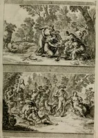 An illustration from Iconologia deorum, oder Abbildung der Götter : welche von den alten verehret Worden ; ais dem Welt-berümtesten Antichen der Griechischen und Römischen Statuen, auch in Marmel, Porfido-Stein, Metall, Agat, Onyx, Sardonich und andren Edelsteinen befindlichen Bildereyen, sorgfältig abgesehen, samt dero eigentlicher Beschreibung und Erklärung der Heidnischen Tempel-Ceremonien, auch Vorbildung der thiere und anderer Sachen, die auf hieroglyphische und emblematische Art, nach Weise der Egyptischen Schrifften, schicklich können vorgebracht und auf einen gewissen Verstand gerichtet werden ; deme allem vorgefügt ist, des durchleuchtigen Palm-Ordens der Hochlöbl. fruchtbringenden Gesellschaft auf dem Parnass aufgestellter ehren-Tempel (1680)