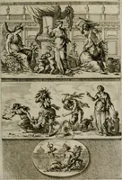 An illustration from Iconologia deorum, oder Abbildung der Götter : welche von den alten verehret Worden ; ais dem Welt-berümtesten Antichen der Griechischen und Römischen Statuen, auch in Marmel, Porfido-Stein, Metall, Agat, Onyx, Sardonich und andren Edelsteinen befindlichen Bildereyen, sorgfältig abgesehen, samt dero eigentlicher Beschreibung und Erklärung der Heidnischen Tempel-Ceremonien, auch Vorbildung der thiere und anderer Sachen, die auf hieroglyphische und emblematische Art, nach Weise der Egyptischen Schrifften, schicklich können vorgebracht und auf einen gewissen Verstand gerichtet werden ; deme allem vorgefügt ist, des durchleuchtigen Palm-Ordens der Hochlöbl. fruchtbringenden Gesellschaft auf dem Parnass aufgestellter ehren-Tempel (1680)