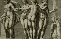 An illustration from Iconologia deorum, oder Abbildung der Götter : welche von den alten verehret Worden ; ais dem Welt-berümtesten Antichen der Griechischen und Römischen Statuen, auch in Marmel, Porfido-Stein, Metall, Agat, Onyx, Sardonich und andren Edelsteinen befindlichen Bildereyen, sorgfältig abgesehen, samt dero eigentlicher Beschreibung und Erklärung der Heidnischen Tempel-Ceremonien, auch Vorbildung der thiere und anderer Sachen, die auf hieroglyphische und emblematische Art, nach Weise der Egyptischen Schrifften, schicklich können vorgebracht und auf einen gewissen Verstand gerichtet werden ; deme allem vorgefügt ist, des durchleuchtigen Palm-Ordens der Hochlöbl. fruchtbringenden Gesellschaft auf dem Parnass aufgestellter ehren-Tempel (1680)